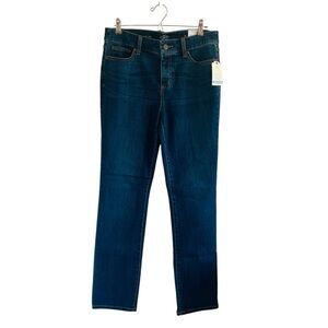 St. John's Bay Woman’s Straight Leg Mid Rise Dark Blue Jeans